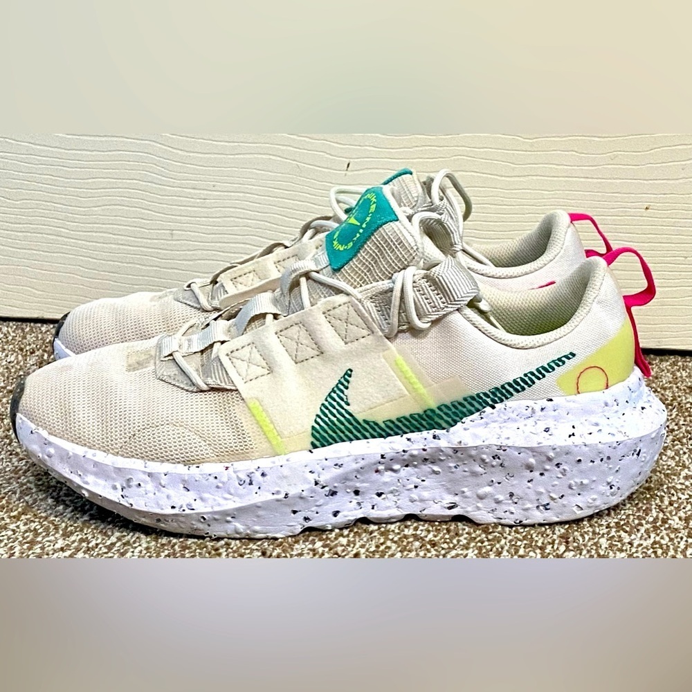 Nike Womens Crater Impact CW2386-004 White Running Shoes Sneakers Size 10